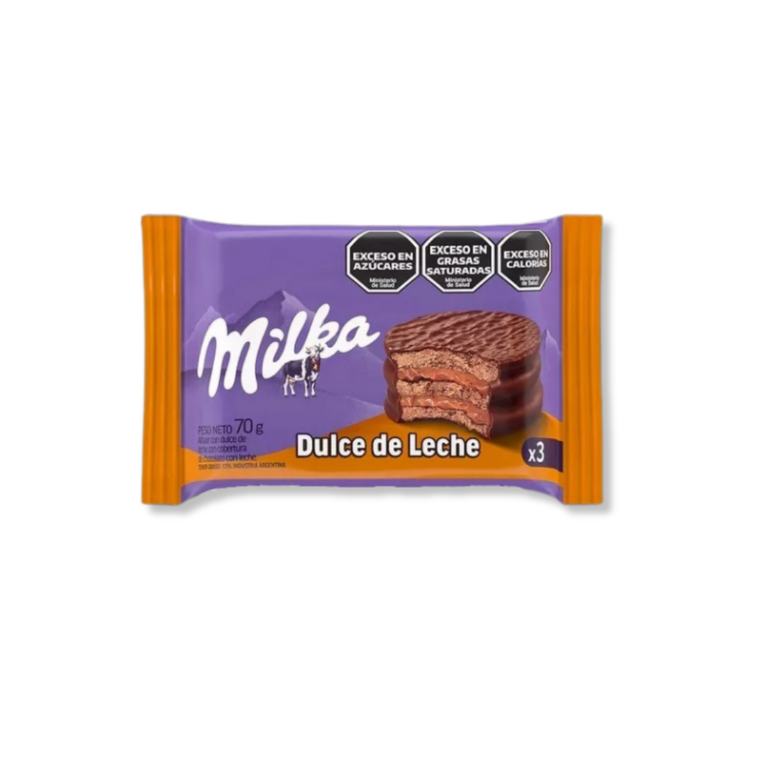Milka  alfajor  doce de leite   triplo  dp12 unx 70g