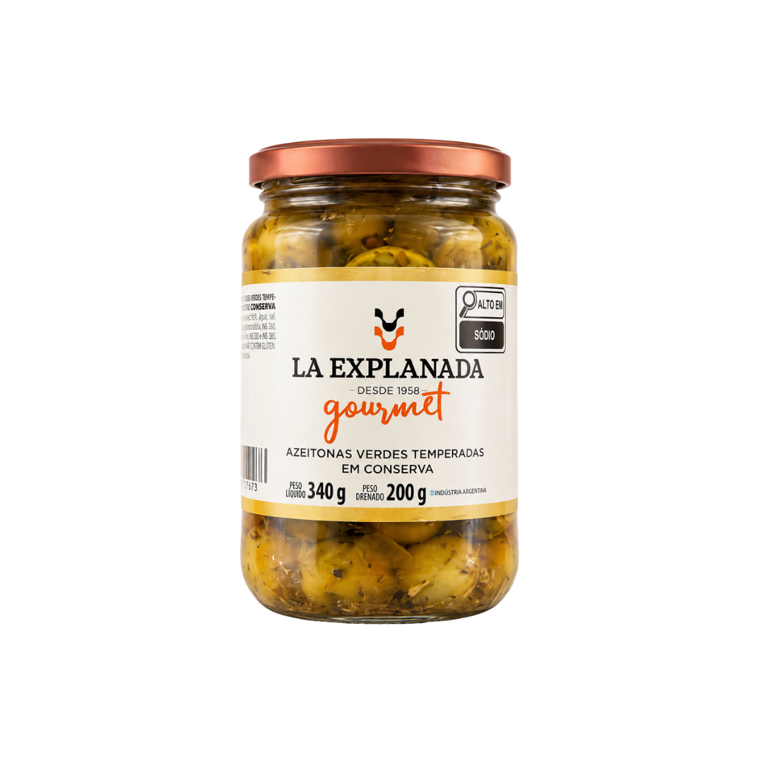 Azeitona la explanada   200g   vidro   azeitonas verdes temperadas