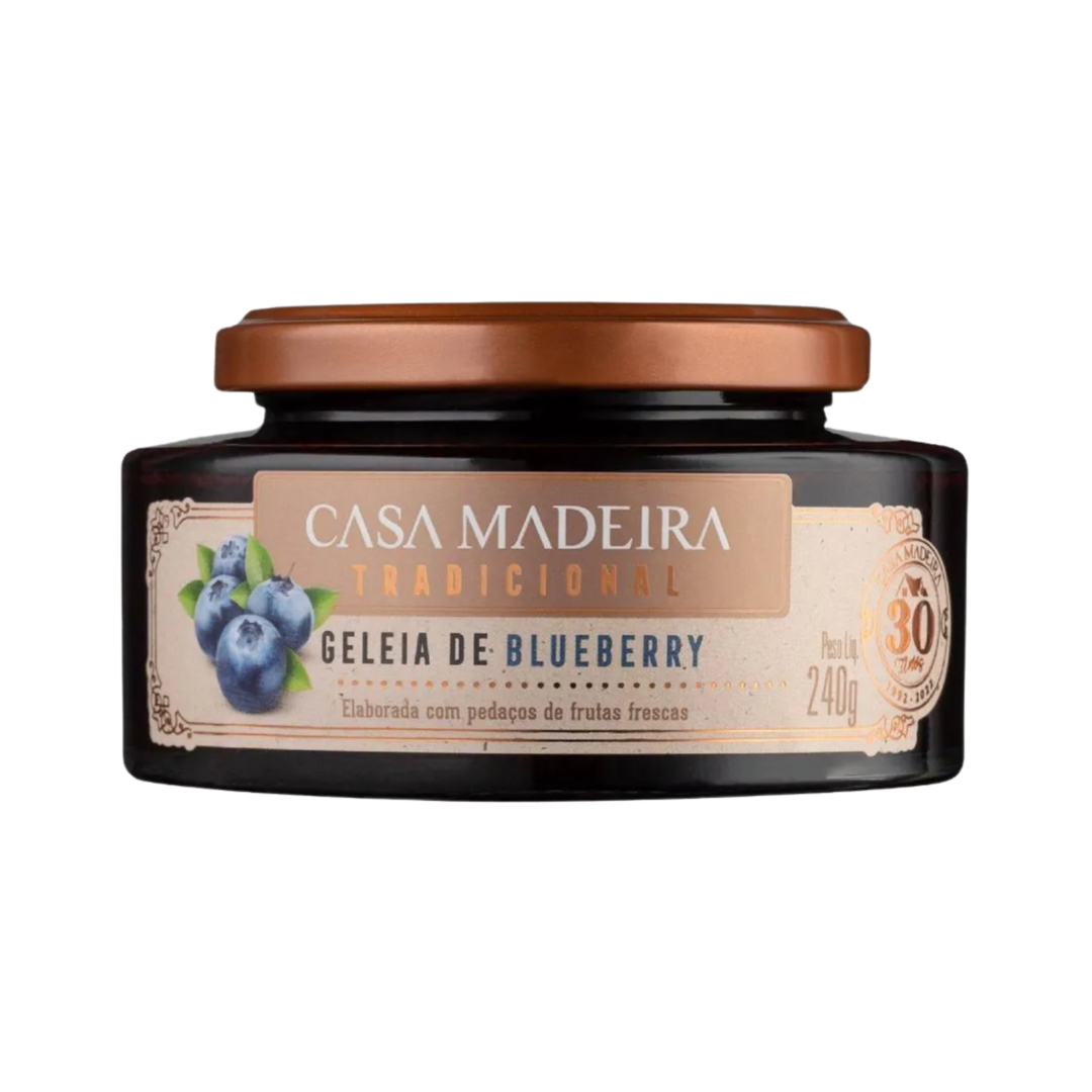 Casa madeira   tradicional   geleia de blueberry com pedacos   240g