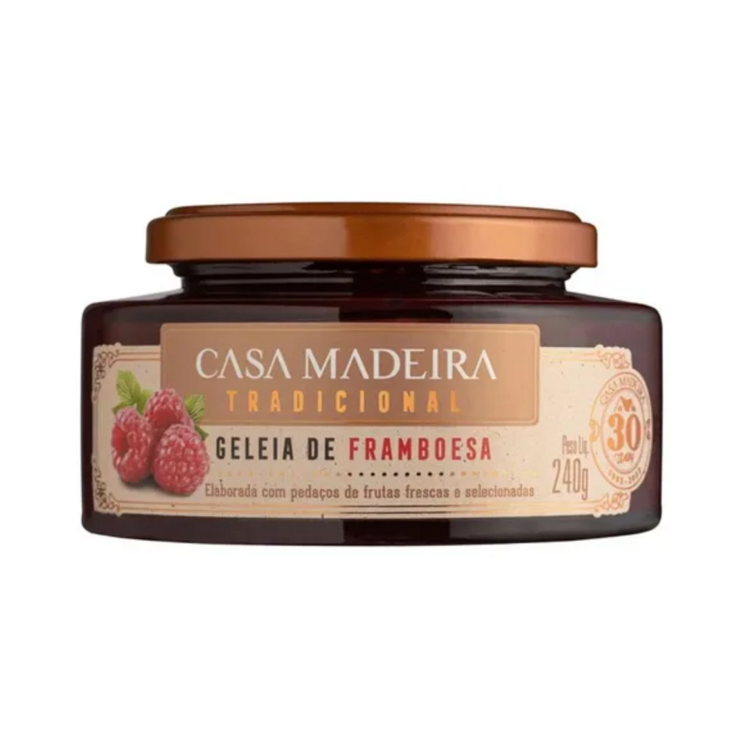 Casa madeira   tradicional   geleia de framboesa   240g