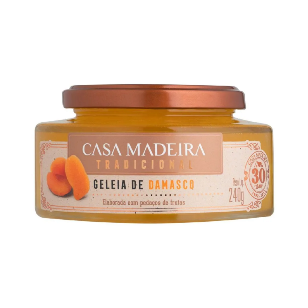 Casa madeira   tradicional   geleia de damasco com pedacos   240g