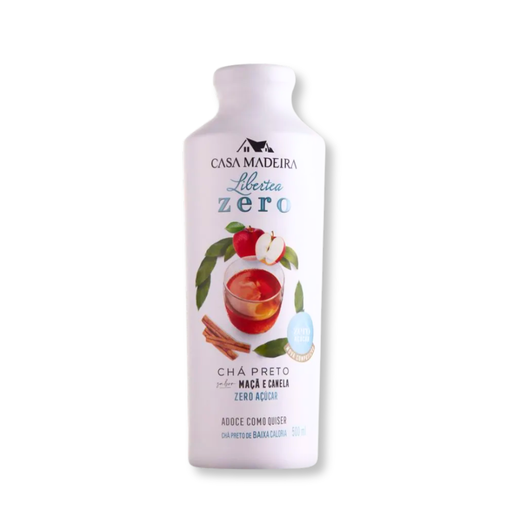 Casa madeira   zero acucar   cha preto com maca e canela   500ml
