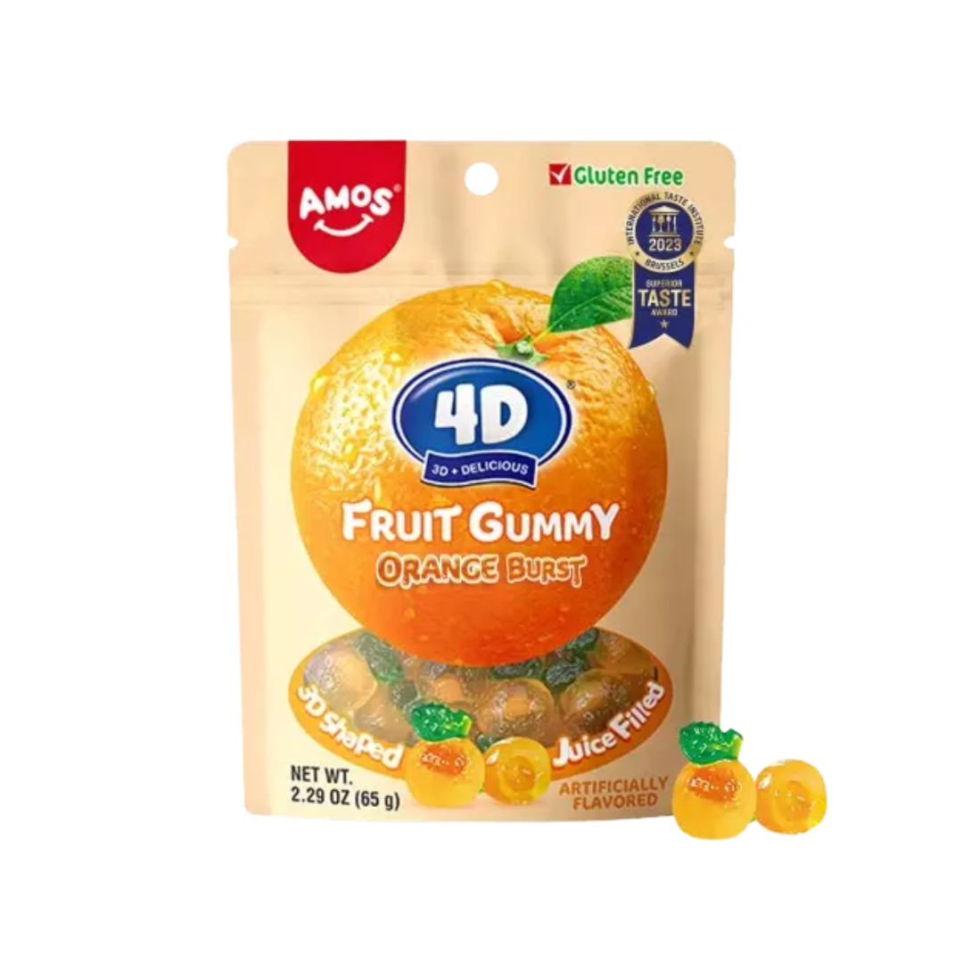 Bala amos   65g   4d fruit gummy orange